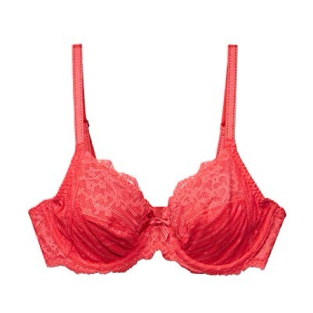 Chantelle TWO Riva Gauche bras 34 DD Black and Salmon Pink underwire 3 part cup